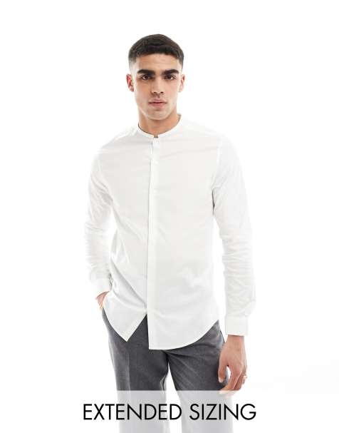 ASOS DESIGN - Chemise habillée classique à col officier - Blanc - view 1