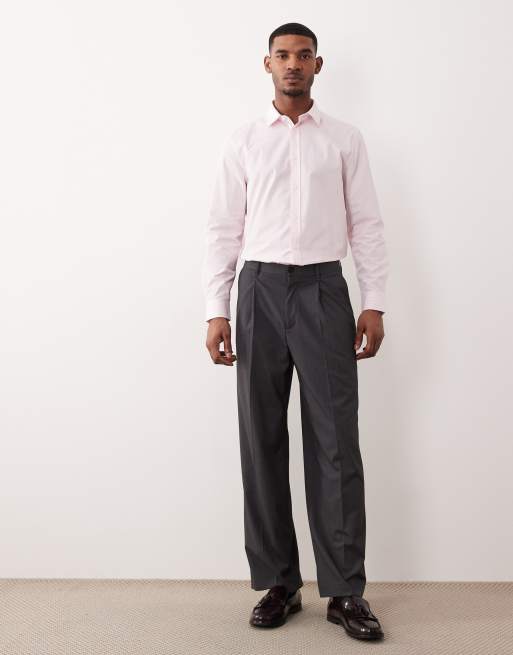 ASOS DESIGN - Chemise habillée coupe classique en popeline à rayures - Rose et blanc, 2 de 5