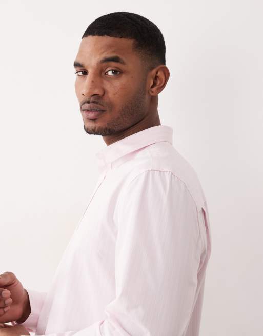 ASOS DESIGN - Chemise habillée coupe classique en popeline à rayures - Rose et blanc, 3 de 5