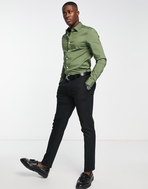 ASOS DESIGN - Chemise habillée coupe slim - Kaki, 4 de 4