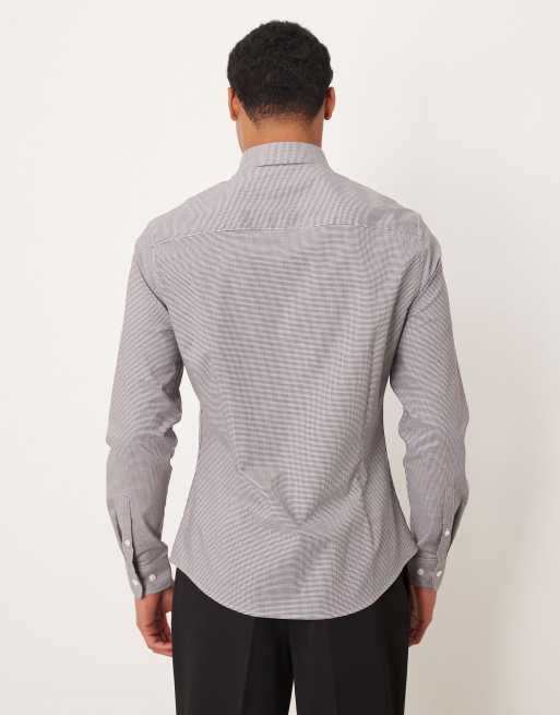 ASOS DESIGN - Chemise habillée et ajustée à carreaux - Bleu marine, 3 de 5
