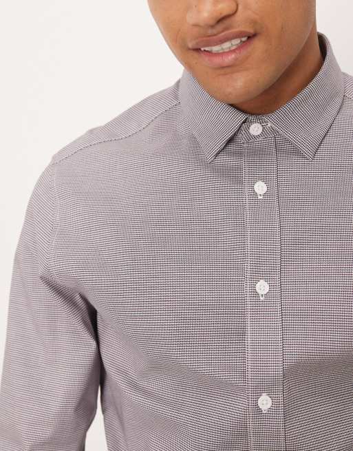 ASOS DESIGN - Chemise habillée et ajustée à carreaux - Bleu marine, 5 de 5