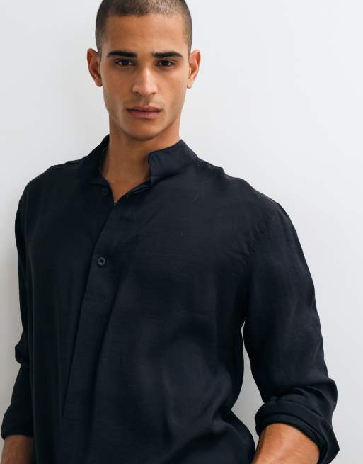 ASOS DESIGN chemise Henley ample en modal riche noire, 5 de 5