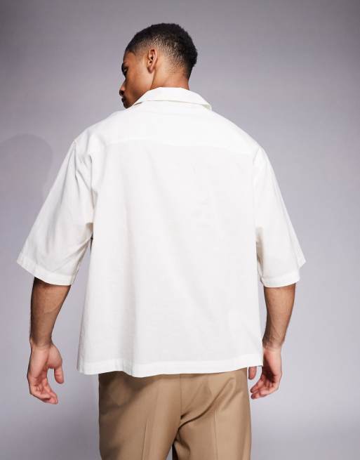 ASOS DESIGN - Chemise imprimée oversize avec col à revers - Taupe, 4 de 4