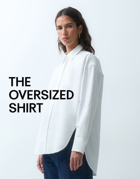 ASOS DESIGN chemise oversize à base arrondie blanche - view 1