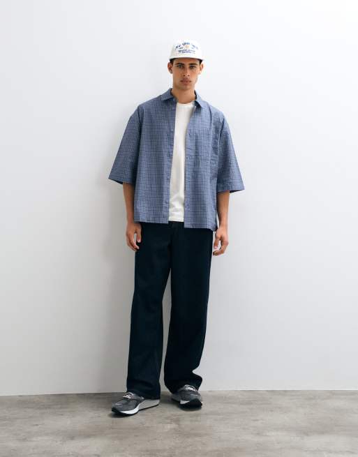 ASOS DESIGN - Chemise oversize à carreaux - Bleu, 3 de 5