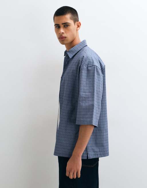 ASOS DESIGN - Chemise oversize à carreaux - Bleu, 4 de 5