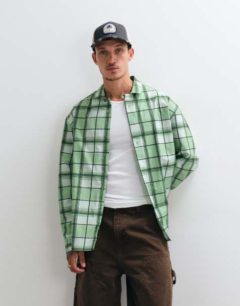 ASOS DESIGN chemise oversize à carreaux verte - view 1