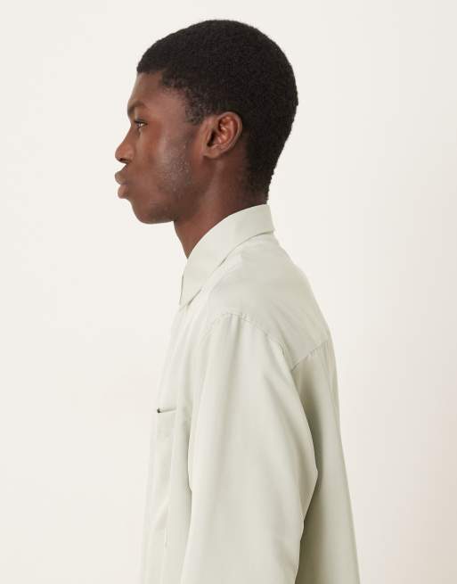 ASOS DESIGN - Chemise oversize à col à revers et manches longues - Gris minéral, 4 de 5