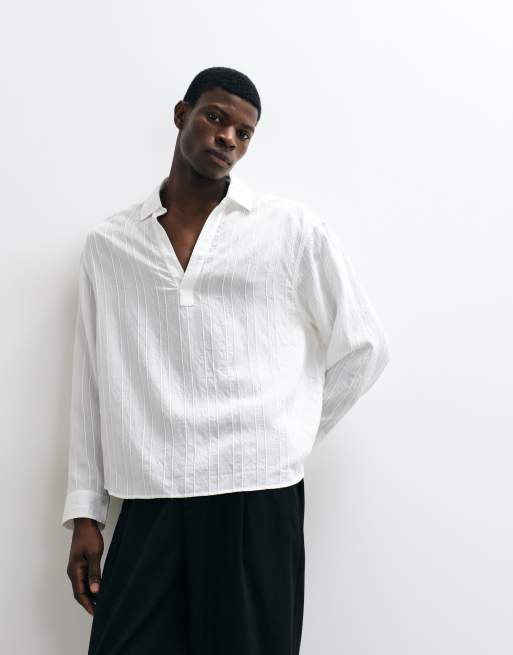 ASOS DESIGN chemise oversize à enfiler transparente fluide couleur crème, 5 de 5