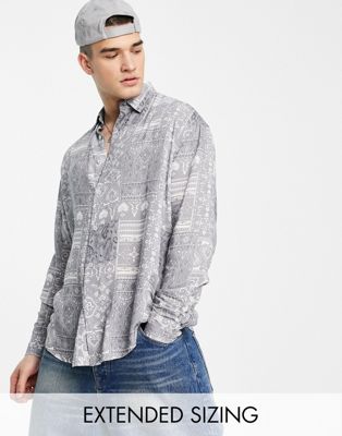Chemises Chemise oversize à imprimé bandana motif cachemire style années 90