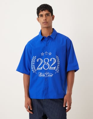 ASOS DESIGN - Chemise oversize à imprimé - Bleu