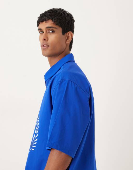 ASOS DESIGN - Chemise oversize à imprimé - Bleu, 4 de 5