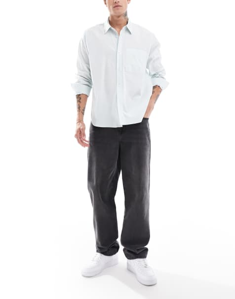 ASOS DESIGN - Chemise oversize à manches longues et poche - Bleu clair - view 1