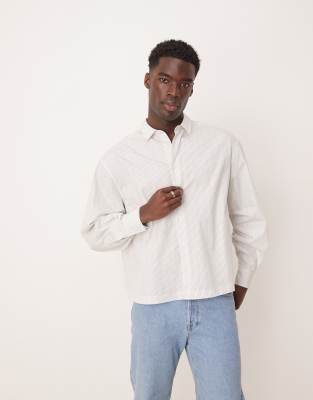 ASOS DESIGN - Chemise oversize à rayures - Blanc