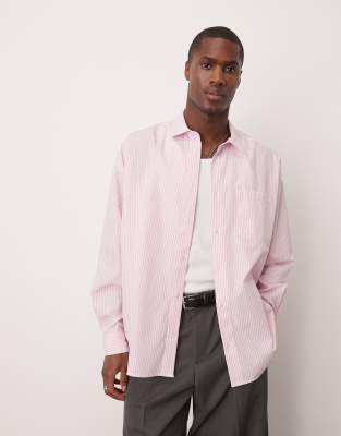 ASOS DESIGN - Chemise oversize à rayures - Rose