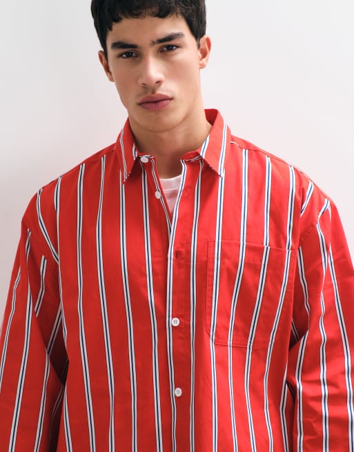 ASOS DESIGN chemise oversize à rayures rouge, 3 de 5