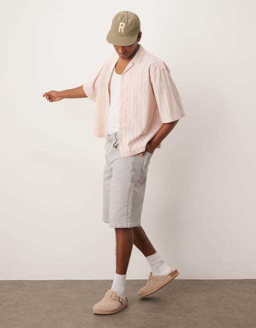 ASOS DESIGN - Chemise oversize à revers coupe carrée - Rayures roses, 3 de 4