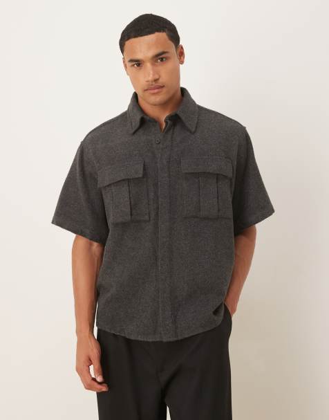 ASOS DESIGN - Chemise oversize brossée style utilitaire - Marron - view 1