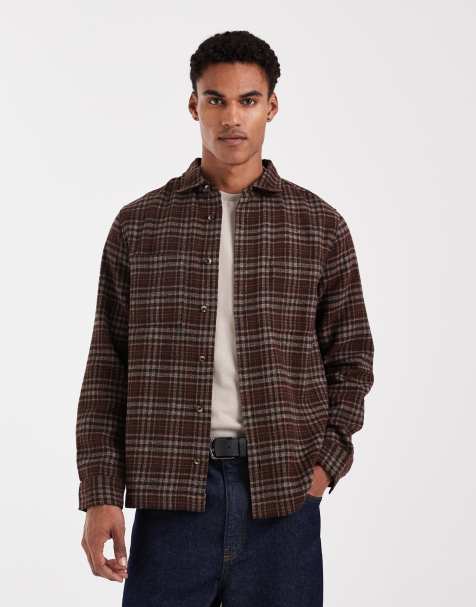 ASOS DESIGN - Chemise oversize coupe carrée à carreaux - Marron - view 1