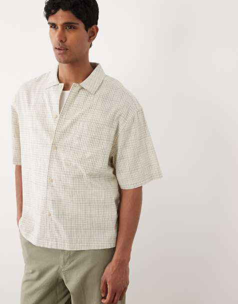 ASOS DESIGN - Chemise oversize coupe carrée à carreaux - Taupe - view 1