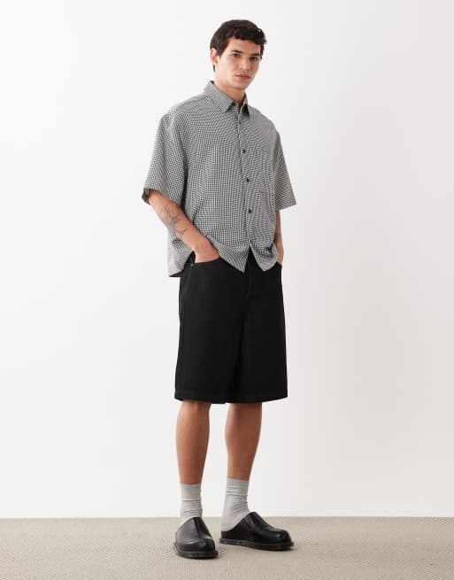 ASOS DESIGN - Chemise oversize coupe carrée à carreaux vichy - Noir et blanc, 3 de 5