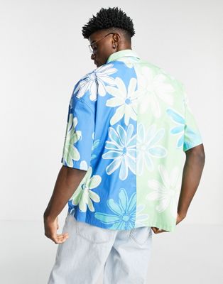 Chemises imprimées Chemise oversize coupe carrée avec grand imprimé floral