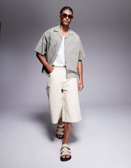 ASOS DESIGN - Chemise oversize coupe carrée avec poches dissimulées - Kaki, 2 de 4