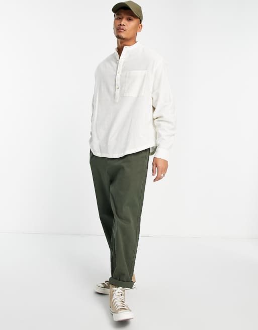 ASOS DESIGN - Chemise oversize coupe carrée en coton avec col grand-père, 3 de 4