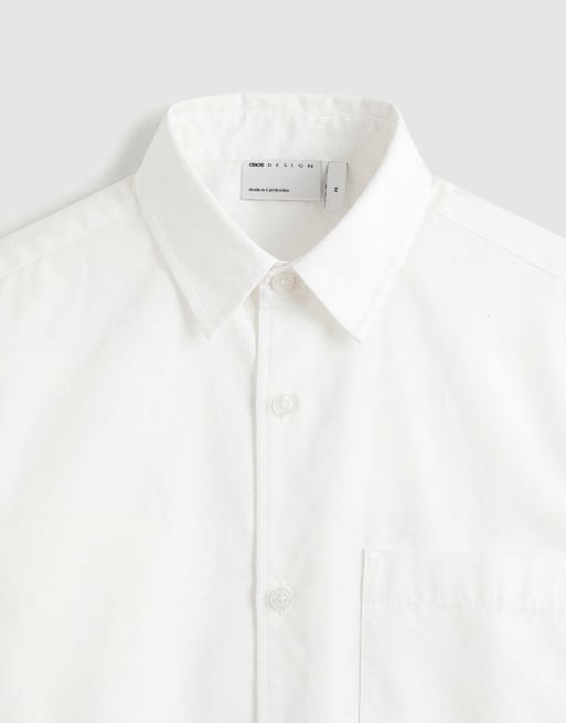 ASOS DESIGN - Chemise oversize coupe carrée en popeline - Blanc, 9 de 9