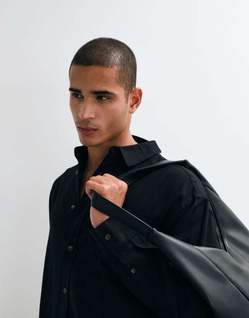 ASOS DESIGN - Chemise oversize d'ensemble en lin mélangé - Noir, 2 de 5