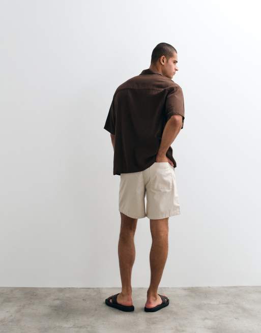 ASOS DESIGN - Chemise oversize en lin mélangé - Marron, 2 de 5