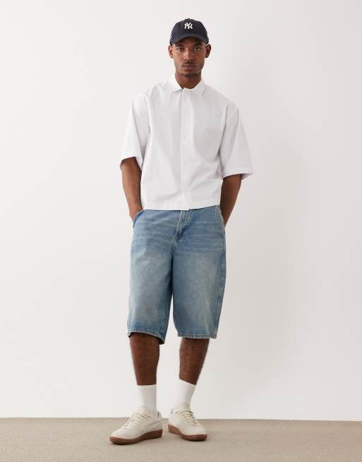 ASOS DESIGN - Chemise oversize en popeline avec patte de boutonnage - Blanc, 2 de 5