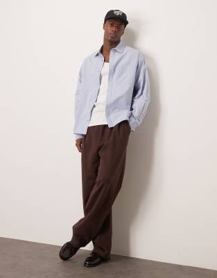 ASOS DESIGN - Chemise oversize en popeline - Bleu
