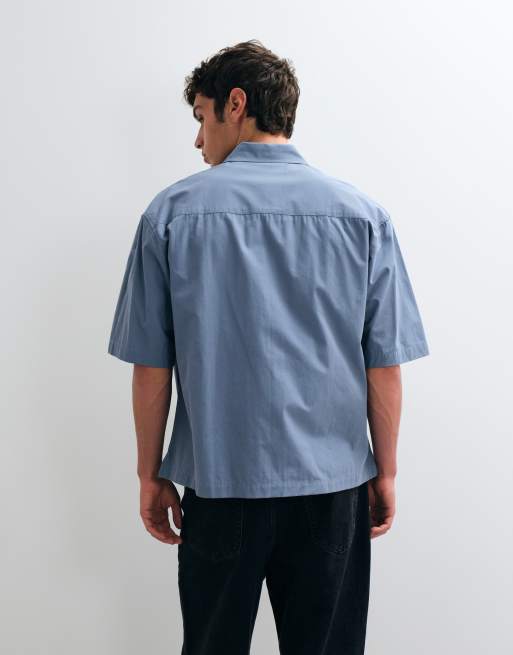 ASOS DESIGN chemise oversize en popeline bleue, 3 de 5
