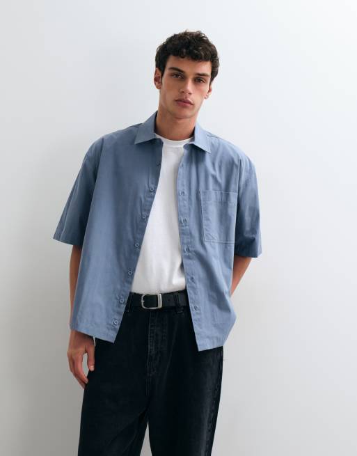 ASOS DESIGN chemise oversize en popeline bleue, 4 de 5