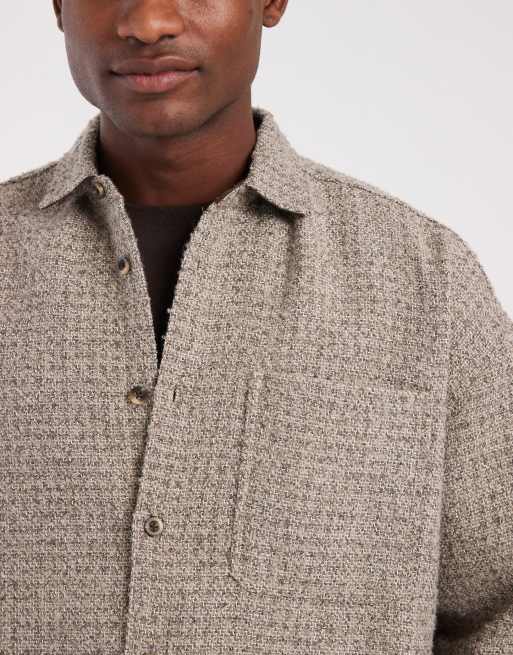 ASOS DESIGN - Chemise oversize en tissu bouclé - Beige, 5 de 5