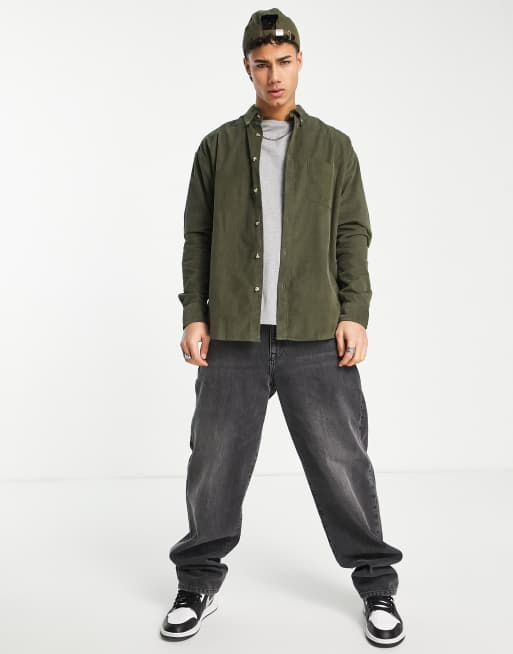 ASOS DESIGN - Chemise oversize en velours côtelé style années 90 - Kaki , 4 de 4