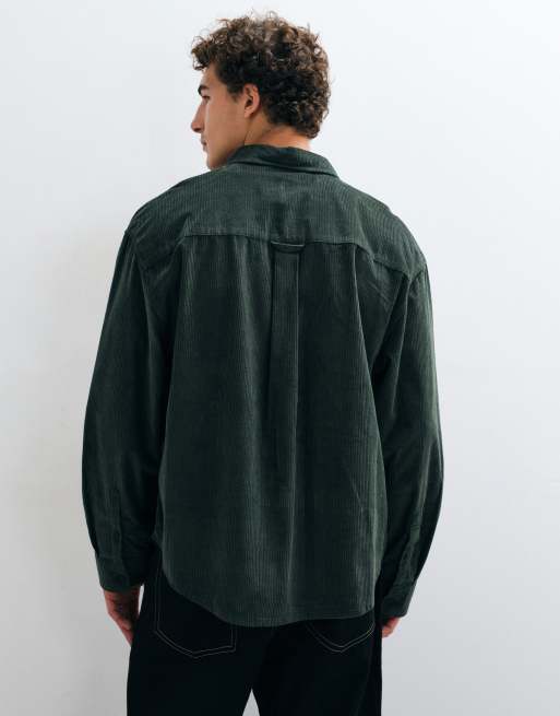 ASOS DESIGN chemise oversize en velours côtelé vert foncé, 4 de 5