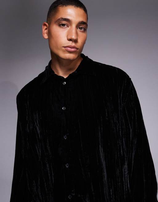ASOS DESIGN - Chemise oversize en velours effet froissé - Noir, 5 de 5