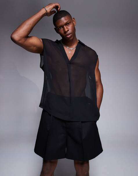 ASOS DESIGN - Chemise oversize sans manches à enfiler - Noir - view 1
