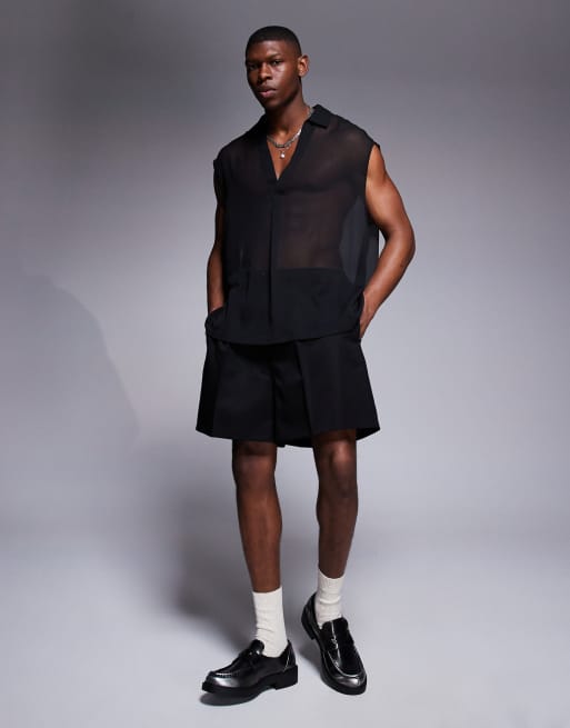 ASOS DESIGN - Chemise oversize sans manches à enfiler - Noir, 2 de 4