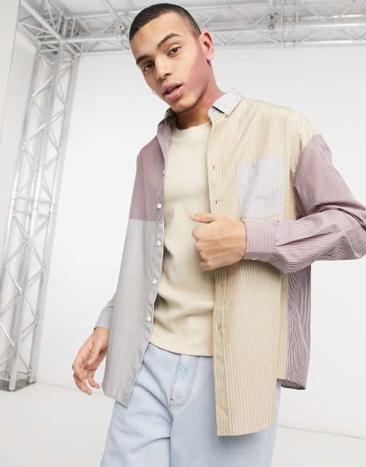 ASOS DESIGN - Chemise oversize style années 90 à bandes style patchwork