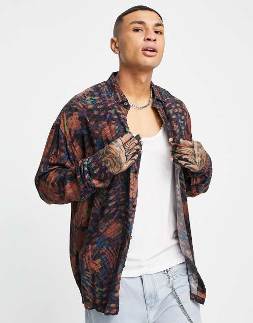 ASOS DESIGN - Chemise oversize style années 90 avec imprimé vintage