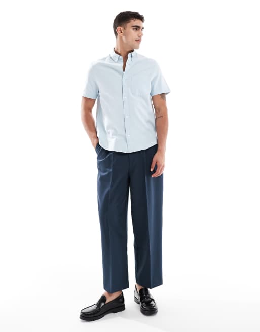 ASOS DESIGN - Chemise Oxford classique à manches courtes - Bleu, 3 de 4