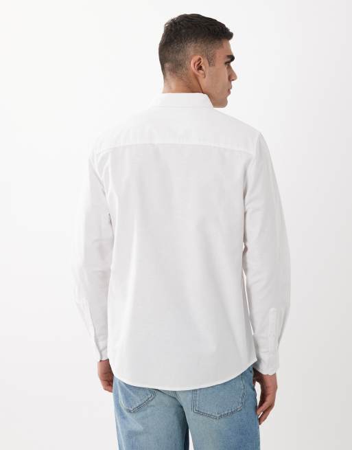 ASOS DESIGN - Chemise Oxford classique avec broderie sur la poitrine - Blanc, 2 de 5