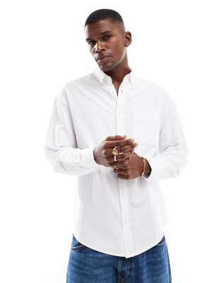 ASOS DESIGN - Chemise Oxford oversize style années 90 - Blanc