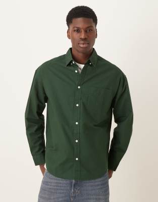 ASOS DESIGN - Chemise Oxford oversize style années 90 - Vert