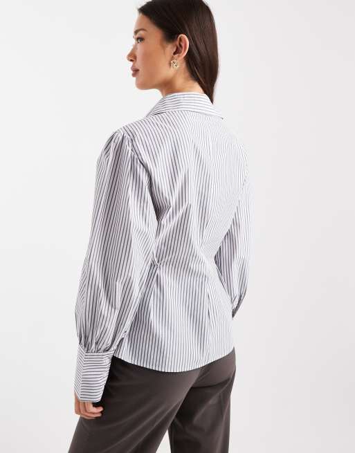 ASOS DESIGN - Chemise portefeuille avec rayures - Gris, 4 de 4