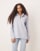 ASOS DESIGN - Chemise rayée en popeline à col et poche plaquée - Bleu-Multicolore